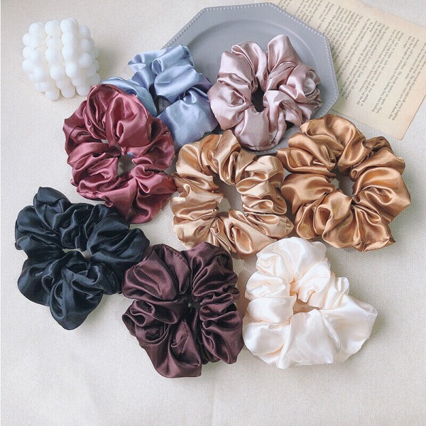 Women Large Hair Ring Scrunchie Hair Tie Headwear Hair Band Rubber Band Colorful