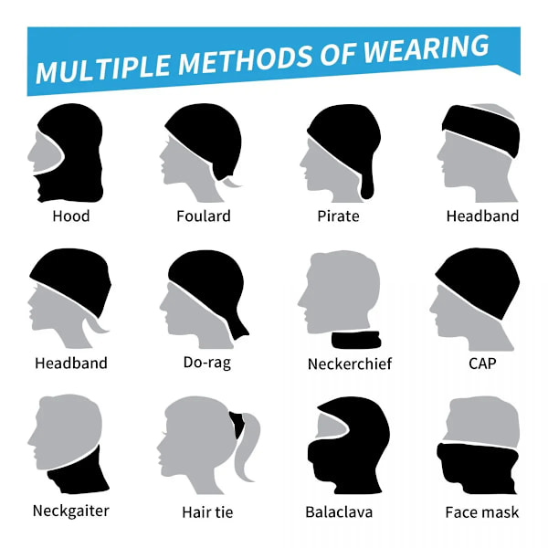 2pcs  Gunki Logo Winter Headband Neck Warmer Women Men Ski Hunting Tube Scarf Face Bandana Gaiter