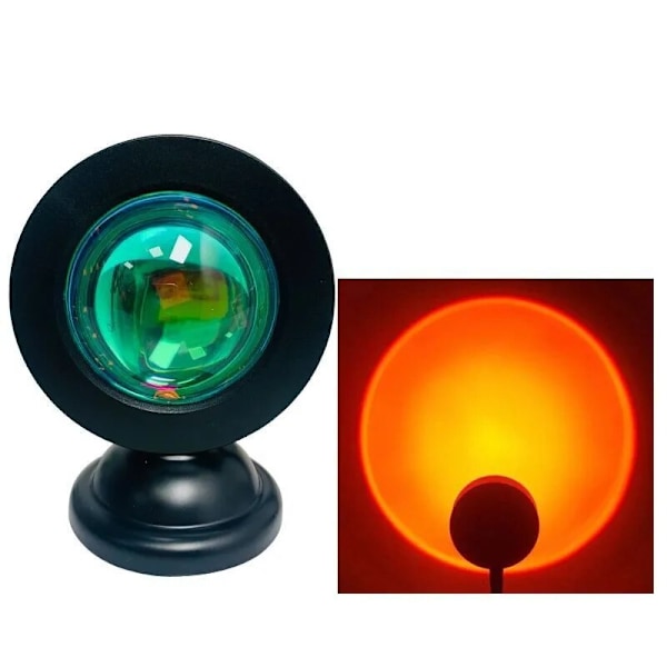 Solnedgång projektor lampa Regnbåge atmosfär nattljus. Solnedgångsröd