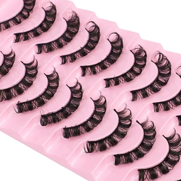 New 5/10Pairs Lashes D Curl 10-16mm Russian Lashes 3D Mink Eyelashes Reusable Fluffy Russian Strip Lashes eyelashes extensions