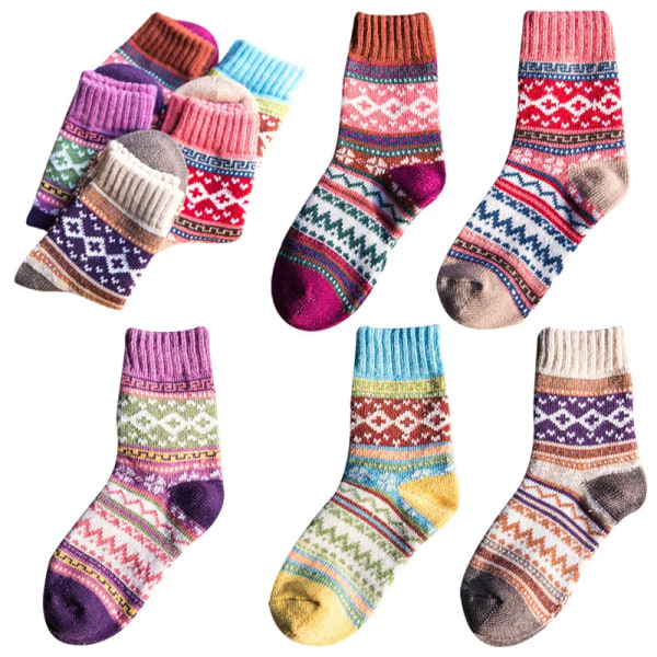 Nordic Ethnic Style Sock Women Men Thick Winter Warm Wool Knitted Socks Unisex Soft Comfortable Socks