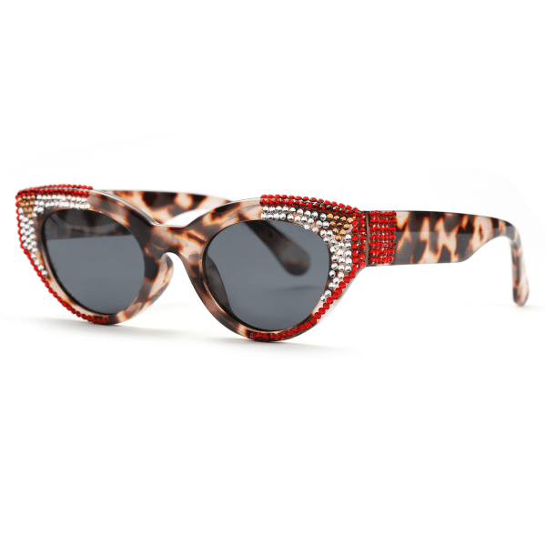 Womens Polarized Sunglasses Bling Trendy Rhinestones Cat Eye Shades