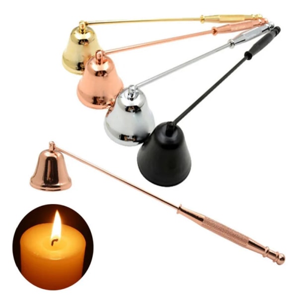 4 Colors Stainless Steel Smokeless Candle Wick Bell Snuffer Home Hand Put Off Tool Kit Candle Accessories Holders