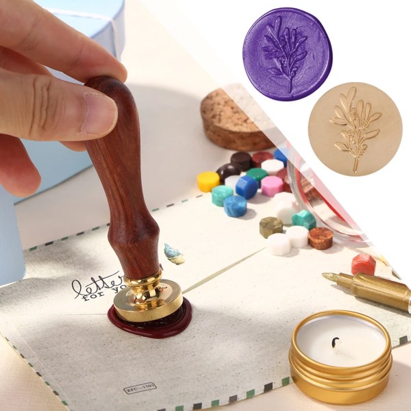 Plant Seal Flower Seal Wax Seal Stamp Retro Antique Sealing Wax Scrapbooking Stamps Wedding Decorative Invitation Cards