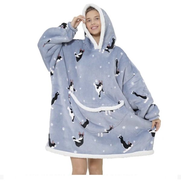 Wearable Blanket Reversible Oversized Warm Blanket Hoodie Sweatshirt Adult Size