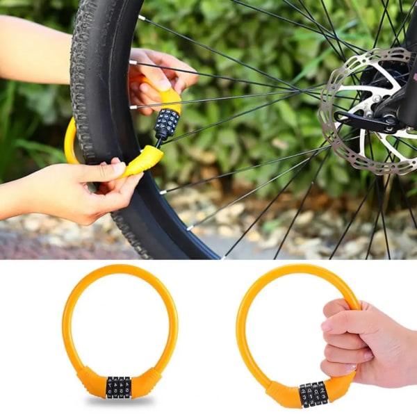 Bicycle Lock High Strength Rust-proof Bike Number Lock Sturdy Bike Safety Lock Portable Chain Password Lock Bike Supplies