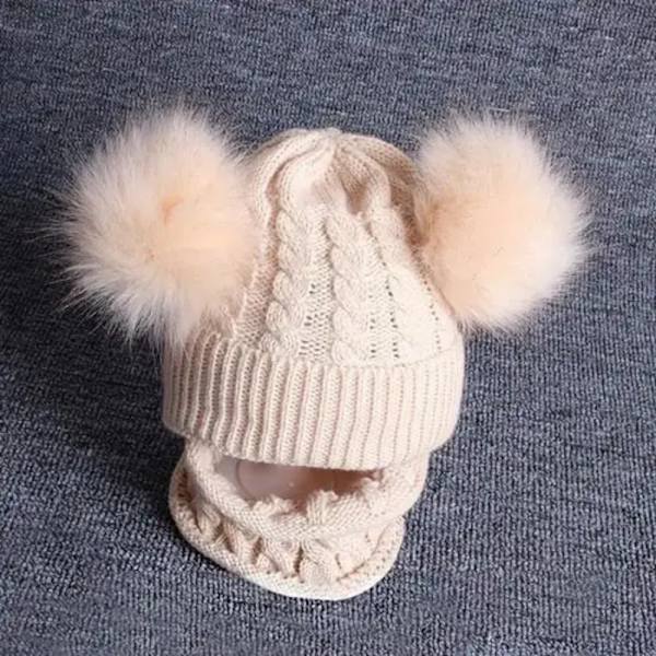 Beanies Baby Hat Pompon Winter Children Hat Knitted Cute Cap For Girls Boys Casual Solid Color Girls Hat Baby Beanies