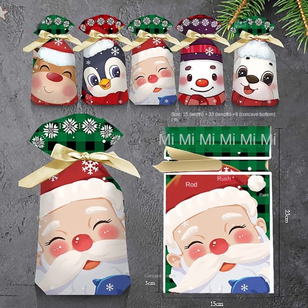 50PCS Christmas Candy Bag Santa Gift   Decoration for Home Noel Present   Wrap Holders New Year