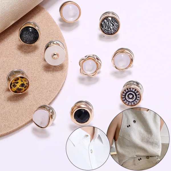 10PC Women Men Flower Star Small Brooches DIY Decor Fixed On Sweater Scarf Suit Anti-Burnout Buckle Pin Christmas Jewel