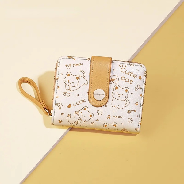 Japanese Cute Cat Girls Wallet Short Student Card Holder Money Bag Zipper Zero Wallets for Women  ܧ  ֧ݧ֧   ا֧ߧ ܧڧ  Cartera ????