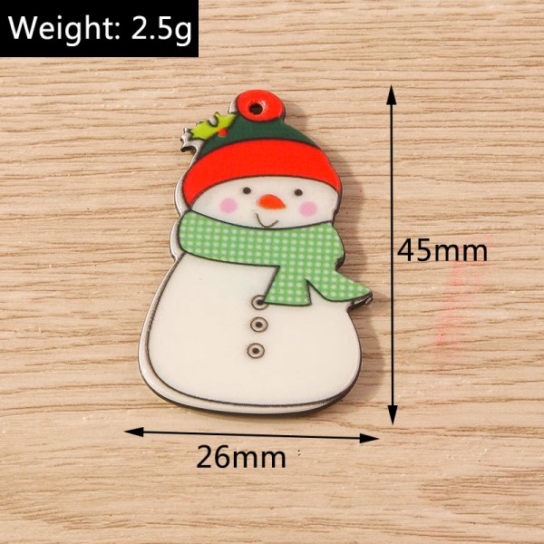 10pcs 26x45mm Cartoon Christmas Snowman Charms Pendants for Making Drop Earrings Necklace Handmade Keychain Jewelry Findings