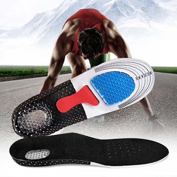 1Pair Unisex Soft Silicone Gel Honeycomb Massaging Insoles Sports Running Athlet