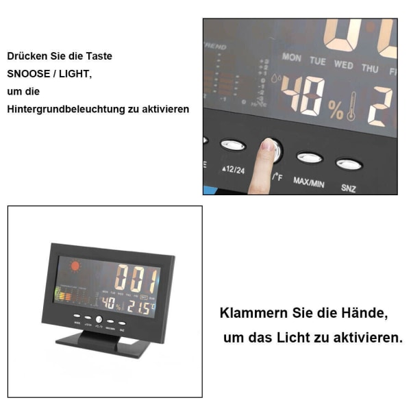 Digital LCD Alarm Clock Alarm Table Clock Radio Alarm Clock Temperature Display Calendar Clocks-
