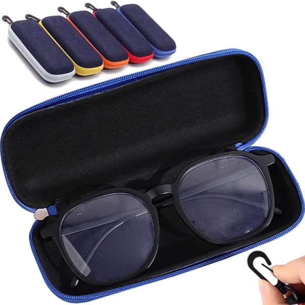 EVA Denim Protective Sunglasses Case Portable Zipper Glasses Boxes Travel Hook Linker Anti Loss Glasses Packaging Eyewear Box