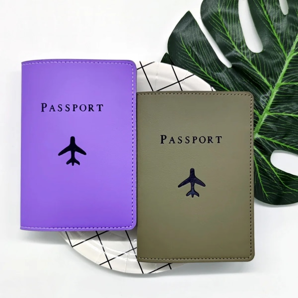 2PCS a Set Lovers Couples PU Leather Passport Cover Case Holder Travel Accessories Wallet for Girls And Boys