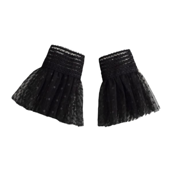 Ruffle Fake Sleeves Girls Pleated False Lace Cuffs for Women Sweater Wrist Warmers Female White Black Cuffs Supplies D07 22 Drop