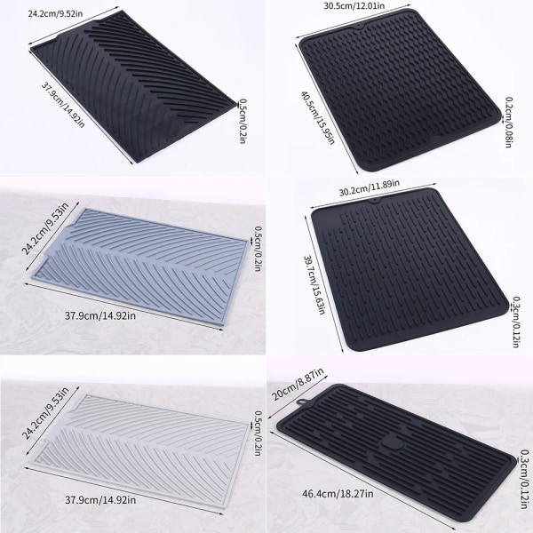 Silicone Drain Mat Board Bowl Dish Drying Mat Sink Drainer Large Heat Resistant Table Trivet Kitchen Counter Accessories
