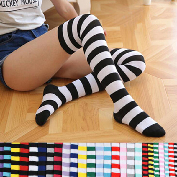 Ladies Top Stay Up Thigh High Over the Knee Socks Extra Long Cotton Stockings