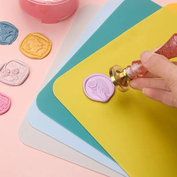 Lacquer Seal Large Pad Sealing Wax Silicone Plate Fire Paint Heat Insulation Tray DIY Wax Seal Stamps Removal Pads Silicone Tool