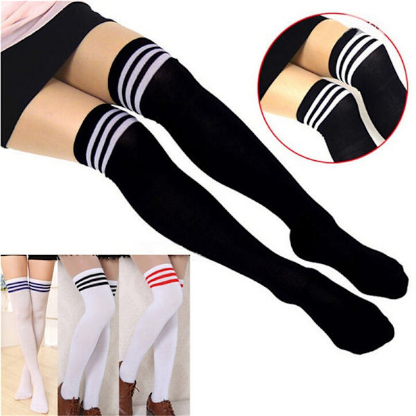 Over The Knee Thigh High Cotton Socks Stockings Leggings Women Ladies Girls A!eo