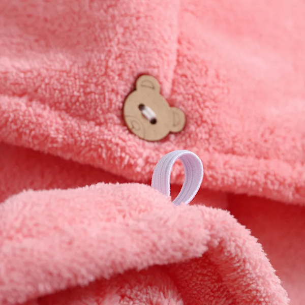 Microfiber Hair Towel,Care Cap with Button,Super Absorbent Hair Towel Wrap Fast Drying Hair Wraps  Women Bathroom Accessories