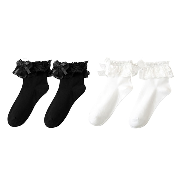 Womens Ankle Socks Cosplay Hosiery Socks Solid Color Stockings Comfortable Lace