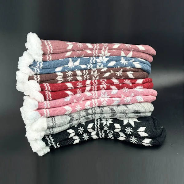 Christmas Thermal Sock Women sleeping Winter Warm Home Indoor Floor Soft Female Non Slip Grip Comfy Fluffy Fuzzy Slipper Sock