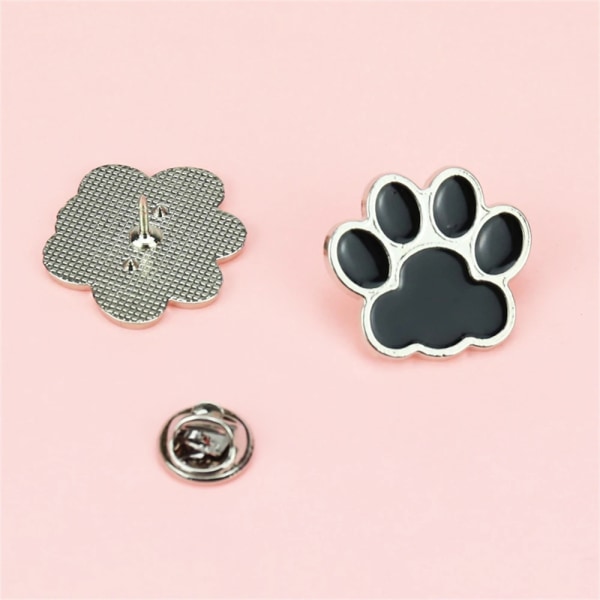 Cute Cat Claw Brooch Cartoon Dog Paw Print Badge Colorful Animal Necktie Pin Delicate Friend Gifts Fashion Clothing Accessories
