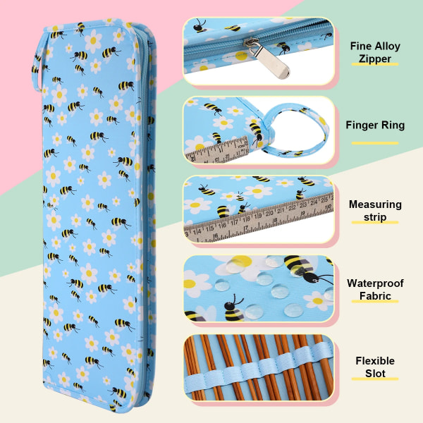 New Portable Stick Needles Bag Waterproof Knitting Needles Bag Daisy Crochet Needles Tote Bag For Sewing Tools Accessories Gift
