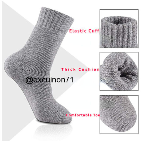 5 Pairs Mens Wool Socks Warm  Heavy Duty Thermal Merino LambsWool Boots Socks