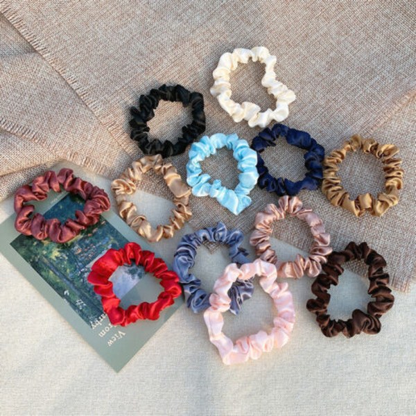 1Pcs Silky Scrunchies Set Ponytail Holders Hair Ties Hair Rings Rope For Women