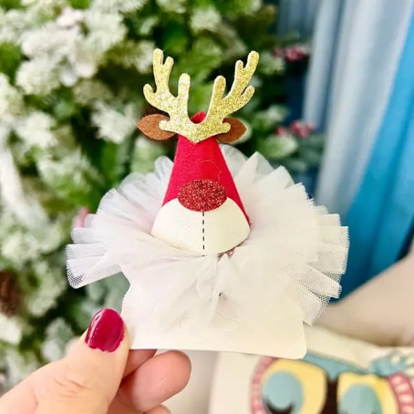 2023 4pcs Christmas holiday dress headdress hairpin Christmas hat hairpin cute elk snowflake hair accessories christmas headband