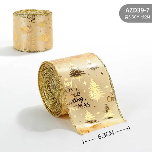 Gold Silver Burlap Wired Ribbon Weave Ribbon Wired Edge for Christmas Crafts Floral Bows Craft Decoration 2m/roll