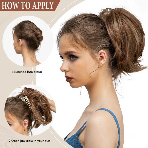 Synthetic Claw Clip In Ponytail Hair Extensions Diy Hairpiece Hair Bun  Fake Blonde Hair False Pigtail for Women