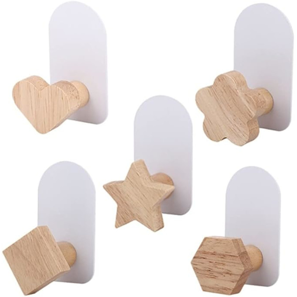 Design Nordisk Färg Rund Massivträ Dekoration Liten sammanfogad Creative Hook Coat Vägg Barnrumsdekoration,1 Styck,E