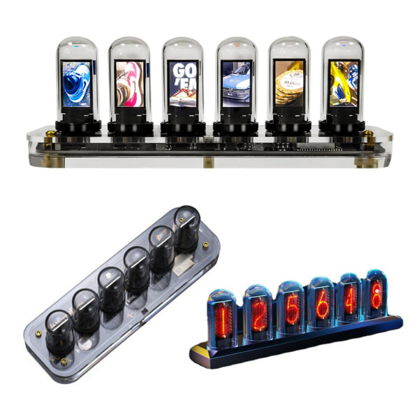 Tube IPS RGB Nixie Tube Clock Glow Customized Dial Styles Display Gifts