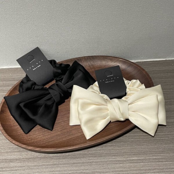 Luxury Satin Silk Bow Hair Ring Knotted Scrunchie Women Ponytail Hair Ties UK