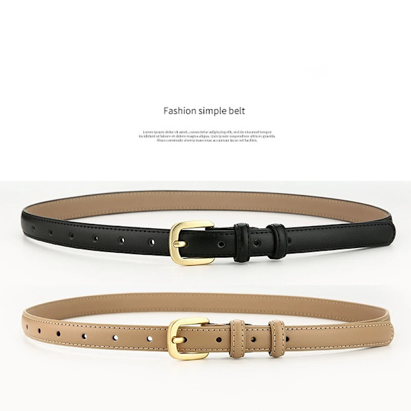 Genuine Leather Women's Belt Fashion Summer Versatile Belt Premium Jeans Decorative Ribbons Korean Fashion Black