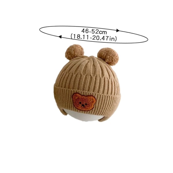 Baby ull mössa söt björn hörselskydd hatt barn vinter förtjockad varm stickad koreansk version av baby hatt