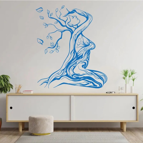 Abstract beautiful girl vinyl decals woman tree family living room bedroom art wall decoration decals door refrigerator stickers
