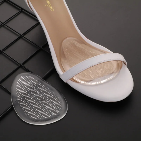 Insoles Ladies High Heel Shoe Insole Female Half Pad Reduces Friction Pain Silicone Forefoot Pad Anti-skid Foot Care Pads