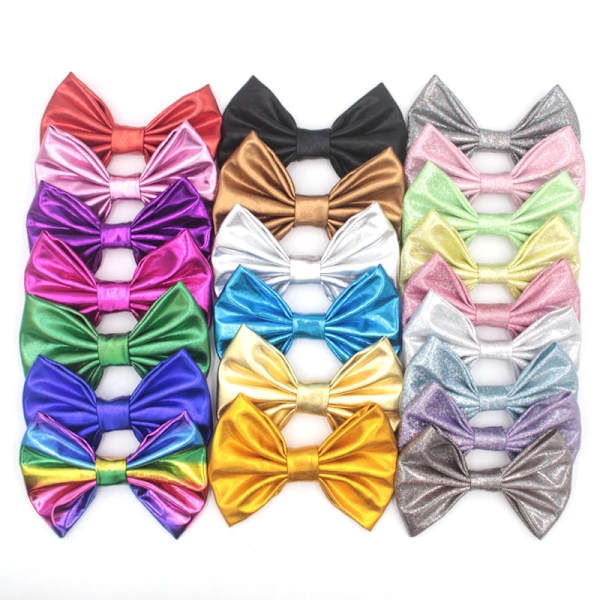 10pcs/lot 5'' Big Messy Metallic Glitter Bow Hair Clips For Children&Kids Hair bows Little Girls Headbands Hair Accessories