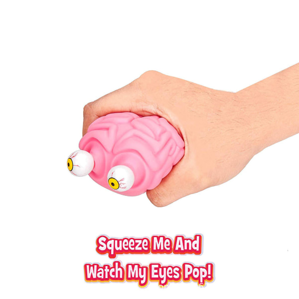 Flippy Brain Squishy Eye Popping Squeeze Fidget Splat Toy Stress and Anxiety Relief Ball Anti-Anxiety Focusing Toys Gift for Kid svart