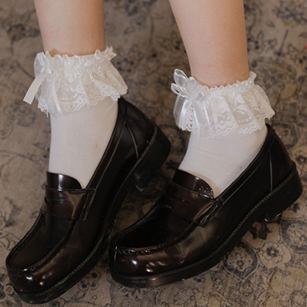 Womens Stockings Lace Ankle Socks Soft Hosiery Socks Comfortable Ruffle Socks