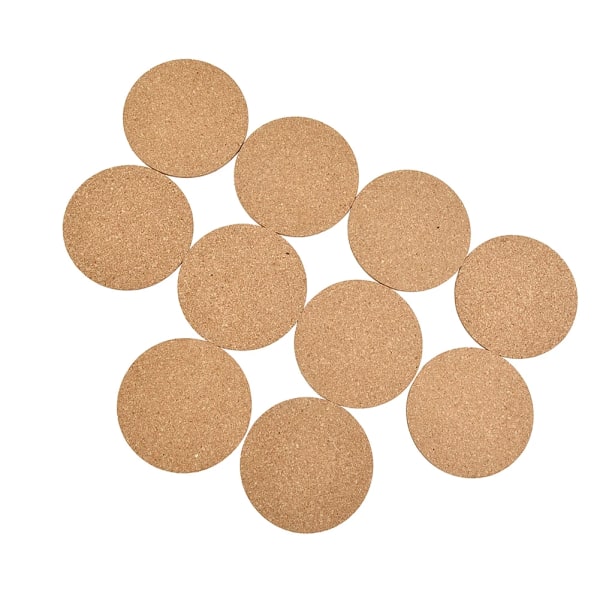 Stylish Square Cork Coasters, Set Of 10 Cork Mats, Heat Insulation And Anti Slip Surface, Perfect For DIY And Decoration