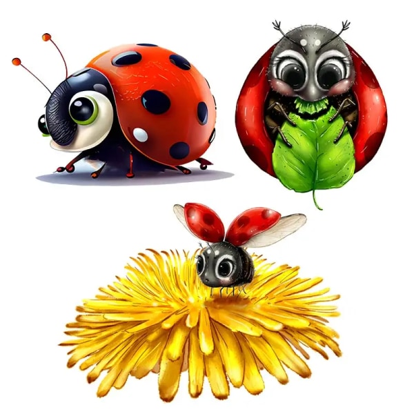M701 Cute Ladybug Cartoon  Wall Sticker Kids Room Background Home Decoration Mural Living Room Wallpaper Funny Decal