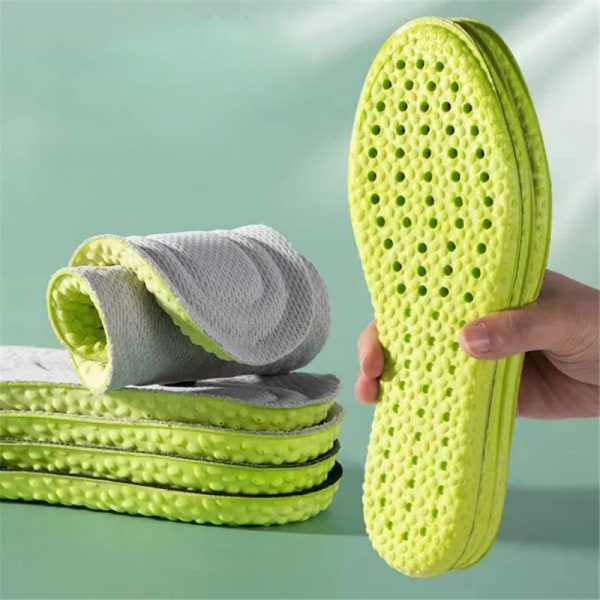 1Pair Soft Breathable Sport Cushioning Inserts Wormwood Deodorant Insoles For Men Women Boost Shoe Pads Mesh Can Cut Size Insole