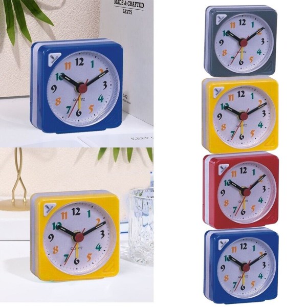 Clock Alarm Clock Blue Desk Shelf Silent Alarm Clock Travel Alarm Clock yellow