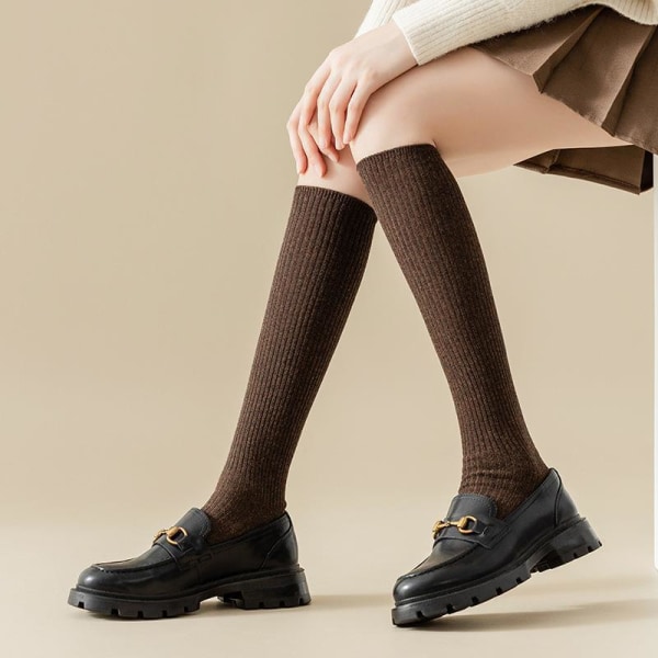 5 Pairs of women's autumn solid color cotton breathable odor-proof stockings