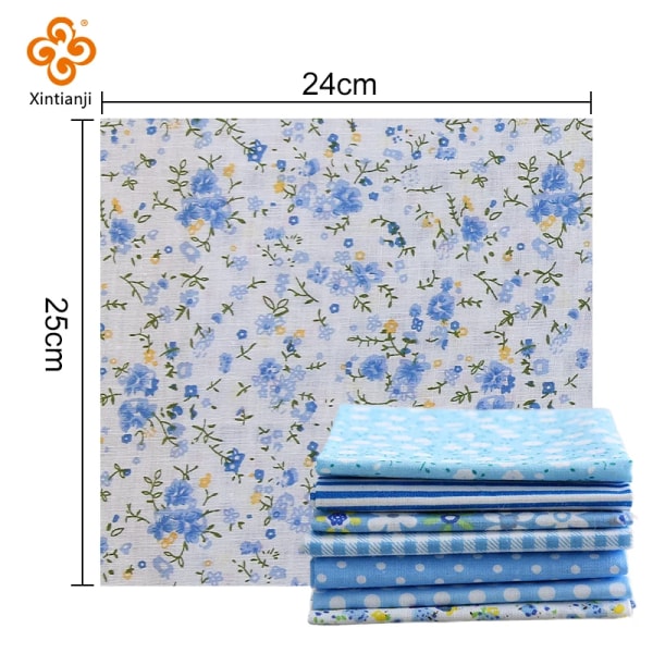 7PCS 24x25cm Cotton Patchwork Fabric Printed Cloth Quilting Fabrics For Craft Sewing Needlework DIY Handmade Accessories